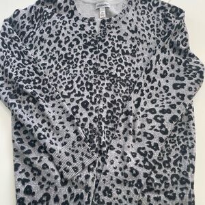 Croft & Barrow Animal Print Sweater - Black and Gray